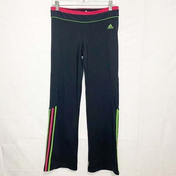 Adidas Three Stripe Marathon 10 Climalite Running Black Pants Sz Medium (29x31) - Picture 1 of 8